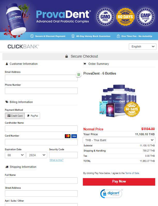 ProvaDent - Secure checkout